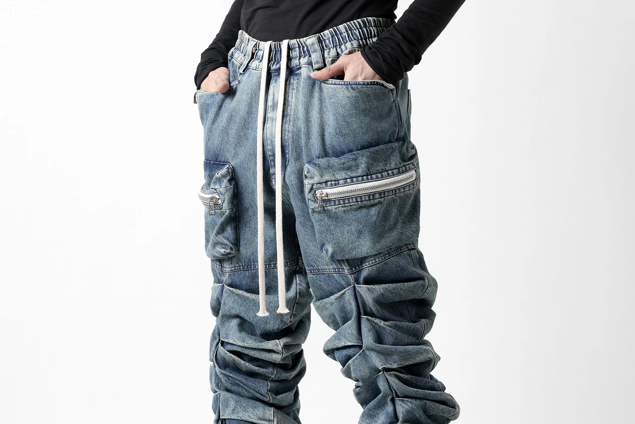 A.F ARTEFACT MONSTER TUCK VOLUME BAGGY PANTS / FADED AGEING DENIM (BLUE) - Image 32