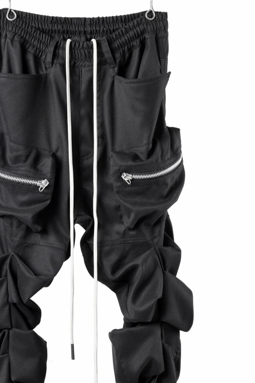 A.F ARTEFACT MONSTER TUCK VOLUME BAGGY PANTS / LUXE-TWILL (BLACK) - Image 15