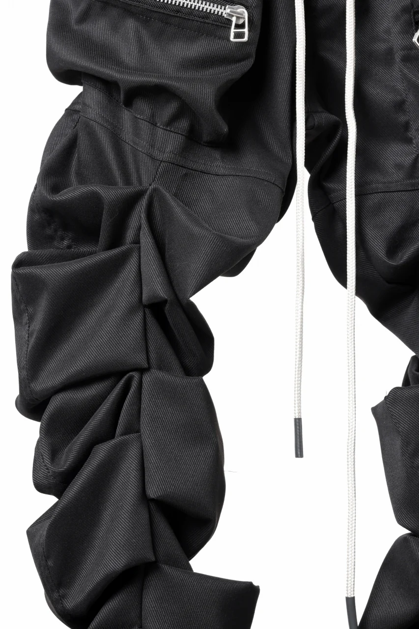 A.F ARTEFACT MONSTER TUCK VOLUME BAGGY PANTS / LUXE-TWILL (BLACK) - Image 19