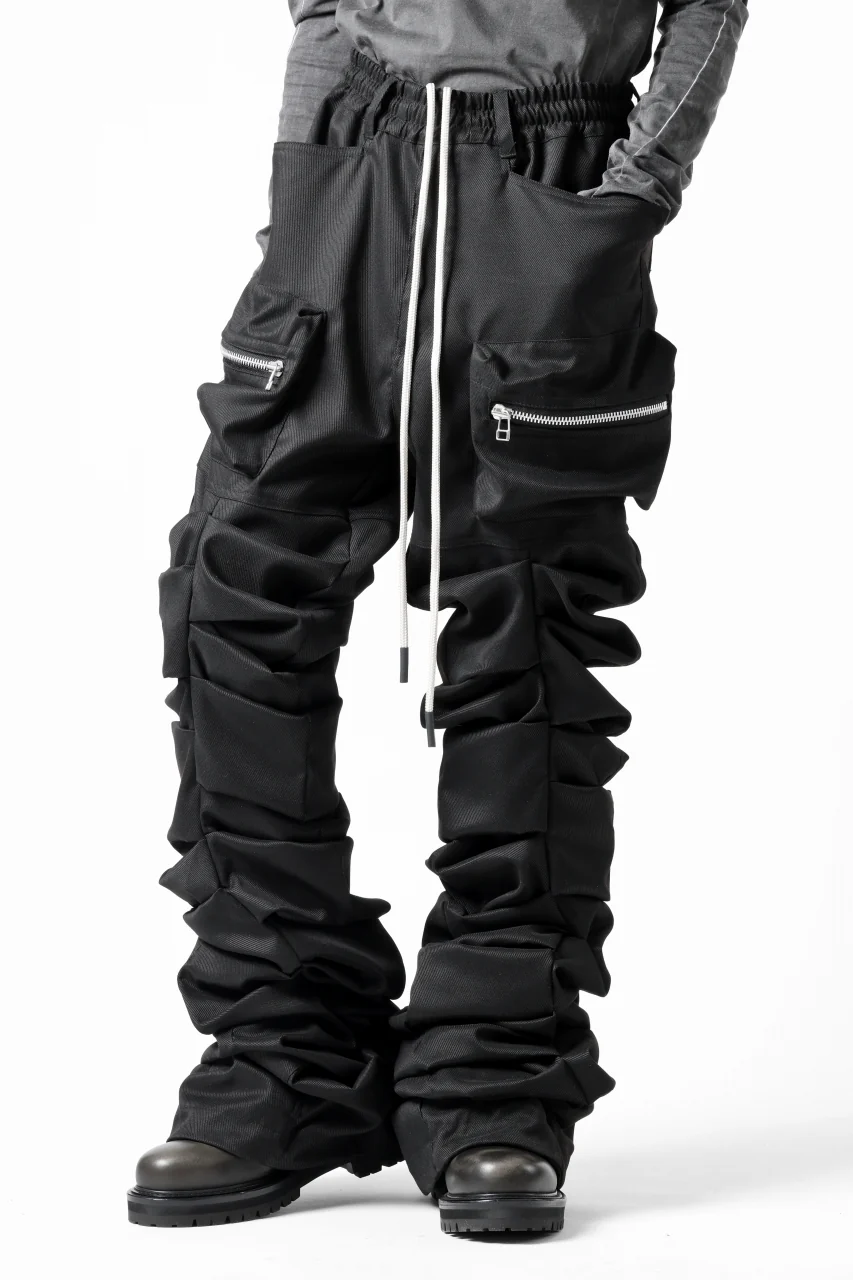 A.F ARTEFACT MONSTER TUCK VOLUME BAGGY PANTS / LUXE-TWILL (BLACK) - Image 2