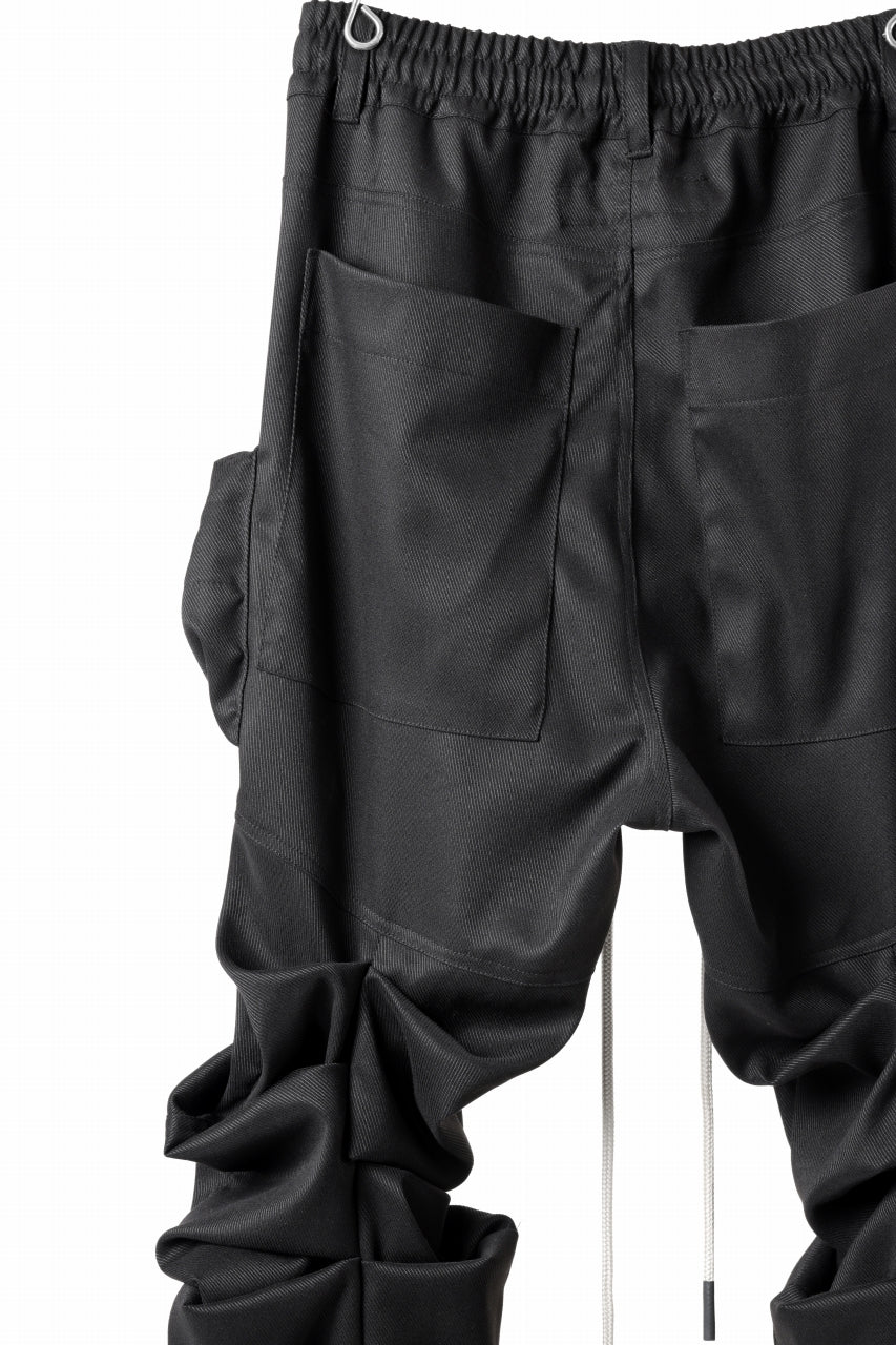 A.F ARTEFACT MONSTER TUCK VOLUME BAGGY PANTS / LUXE-TWILL (BLACK) - Image 25