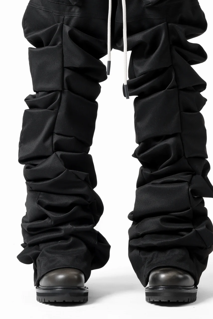 A.F ARTEFACT MONSTER TUCK VOLUME BAGGY PANTS / LUXE-TWILL (BLACK) - Image 28