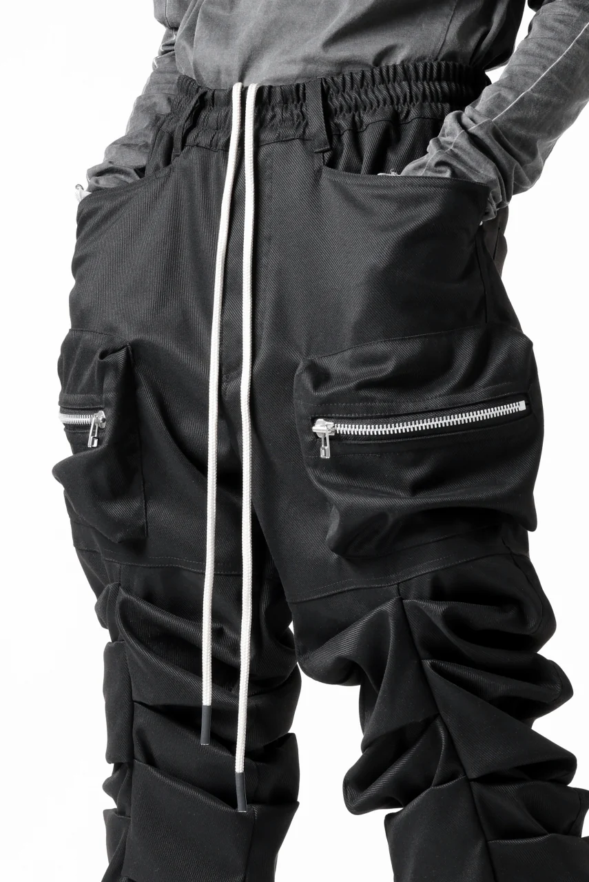 A.F ARTEFACT MONSTER TUCK VOLUME BAGGY PANTS / LUXE-TWILL (BLACK) - Image 30