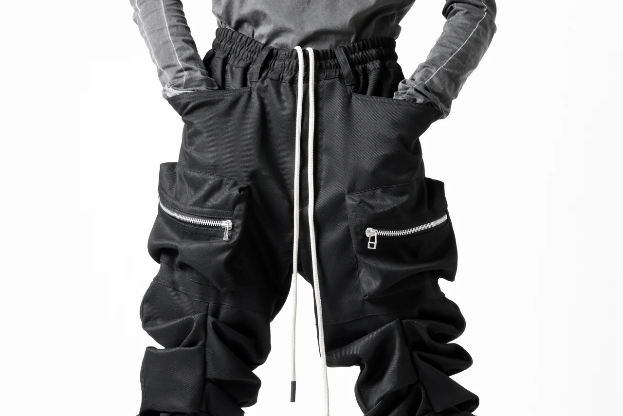 A.F ARTEFACT MONSTER TUCK VOLUME BAGGY PANTS / LUXE-TWILL (BLACK) - Image 34
