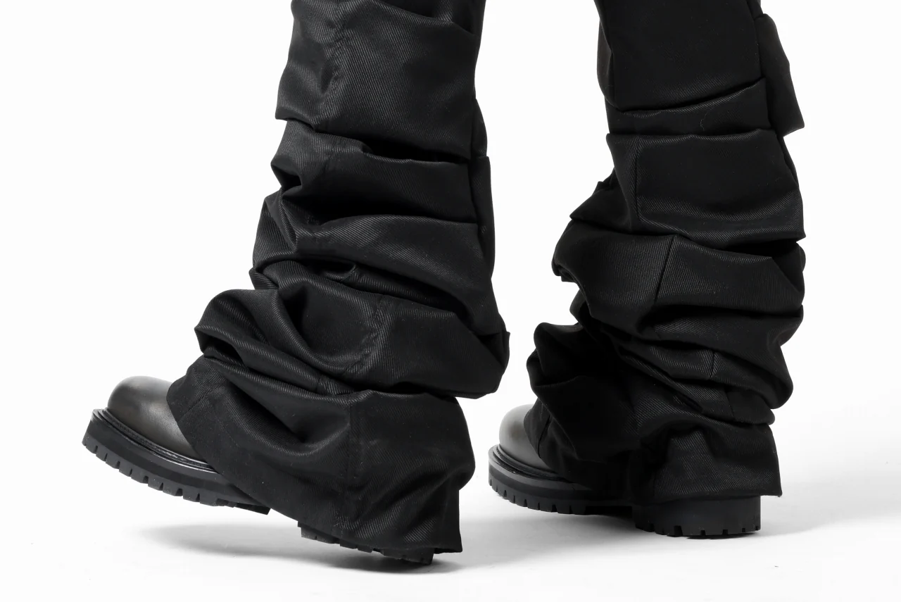 A.F ARTEFACT MONSTER TUCK VOLUME BAGGY PANTS / LUXE-TWILL (BLACK) - Image 35