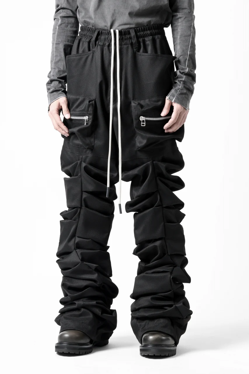 A.F ARTEFACT MONSTER TUCK VOLUME BAGGY PANTS / LUXE-TWILL (BLACK) - Image 5