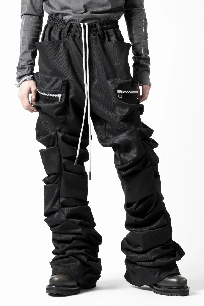 A.F ARTEFACT MONSTER TUCK VOLUME BAGGY PANTS / LUXE-TWILL (BLACK) - Image 8