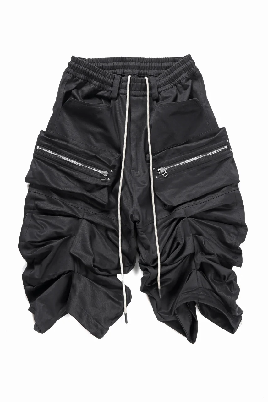 A.F ARTEFACT MONSTER TUCKE SHORTS / SOFT CHINO CLOTH (BLACK)