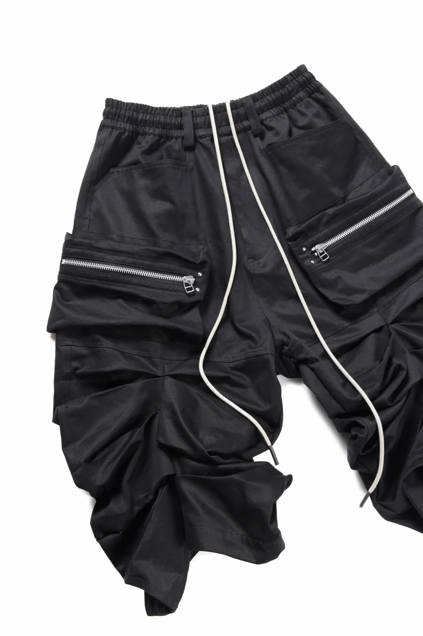 A.F ARTEFACT MONSTER TUCKE SHORTS / SOFT CHINO CLOTH (BLACK) - Image 4