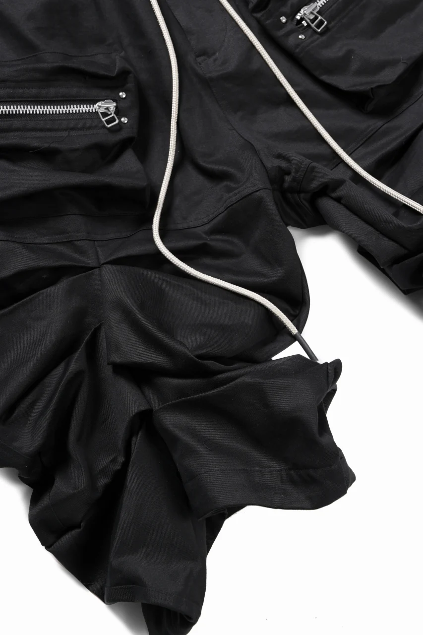 A.F ARTEFACT MONSTER TUCKE SHORTS / SOFT CHINO CLOTH (BLACK) - Image 7