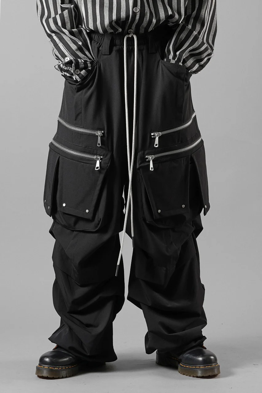 A.F ARTEFACT MULTI FLAP WIDE PANTS / TECH SMOOTH (BLACK) - Image 6