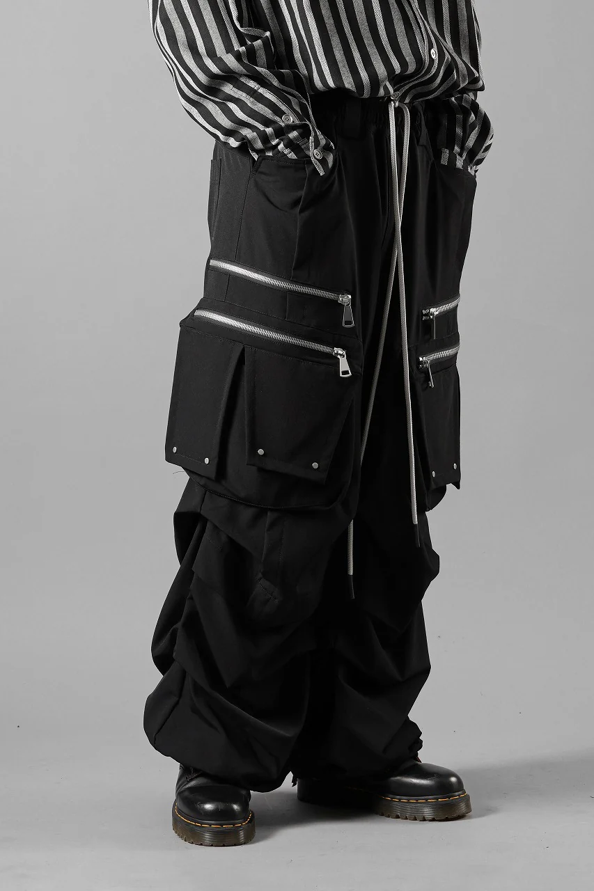A.F ARTEFACT MULTI FLAP WIDE PANTS / TECH SMOOTH (BLACK) - Image 8