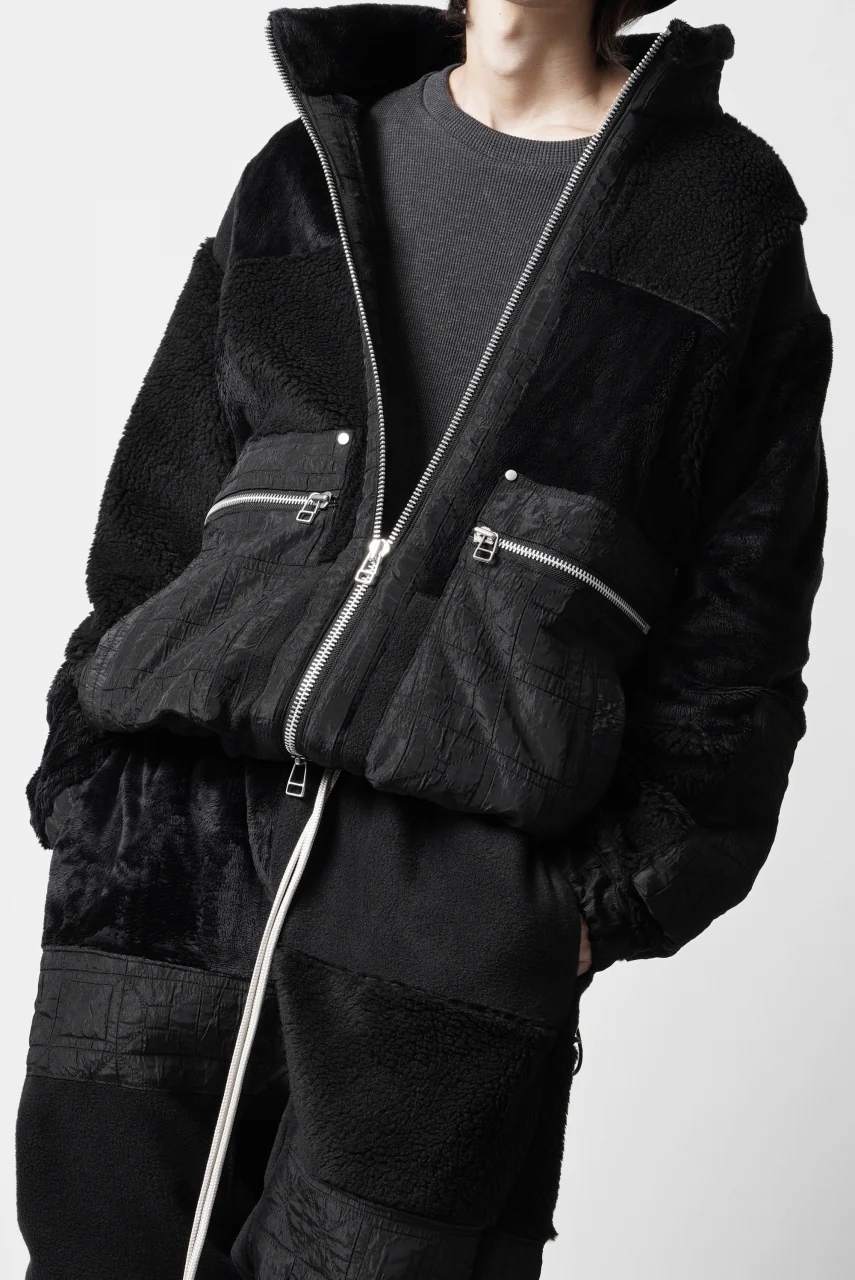A.F ARTEFACT MULTI PANELED FLEECE TRACK JACKET (BLACK) - Image 10