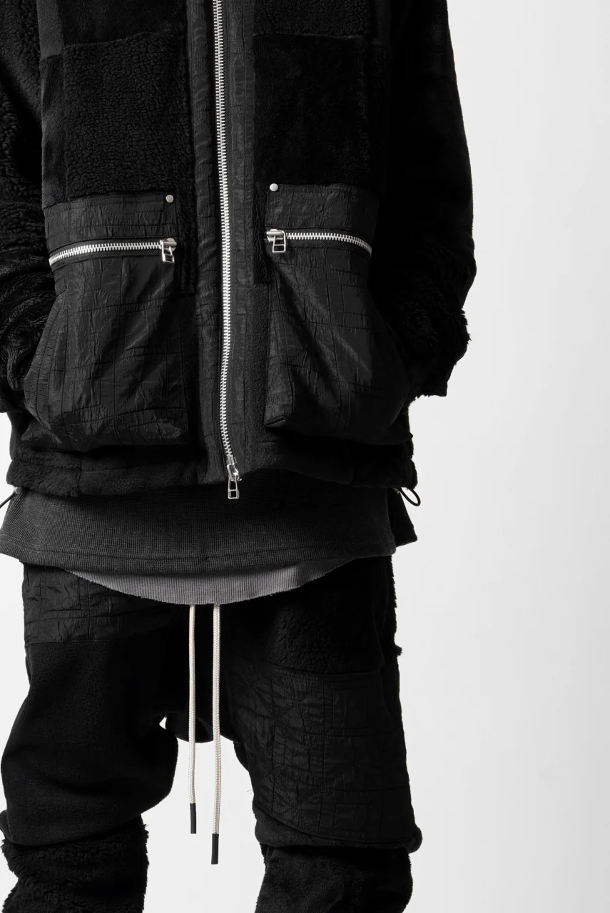 A.F ARTEFACT MULTI PANELED FLEECE TRACK JACKET (BLACK) - Image 11