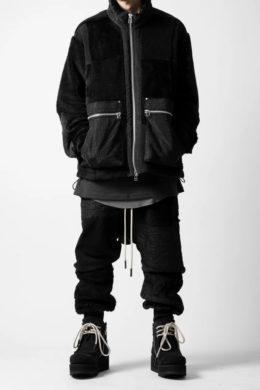A.F ARTEFACT MULTI PANELED FLEECE TRACK JACKET (BLACK) - Image 12