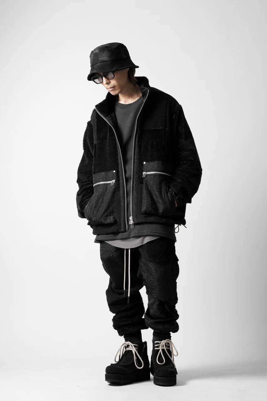 A.F ARTEFACT MULTI PANELED FLEECE TRACK JACKET (BLACK) - Image 13
