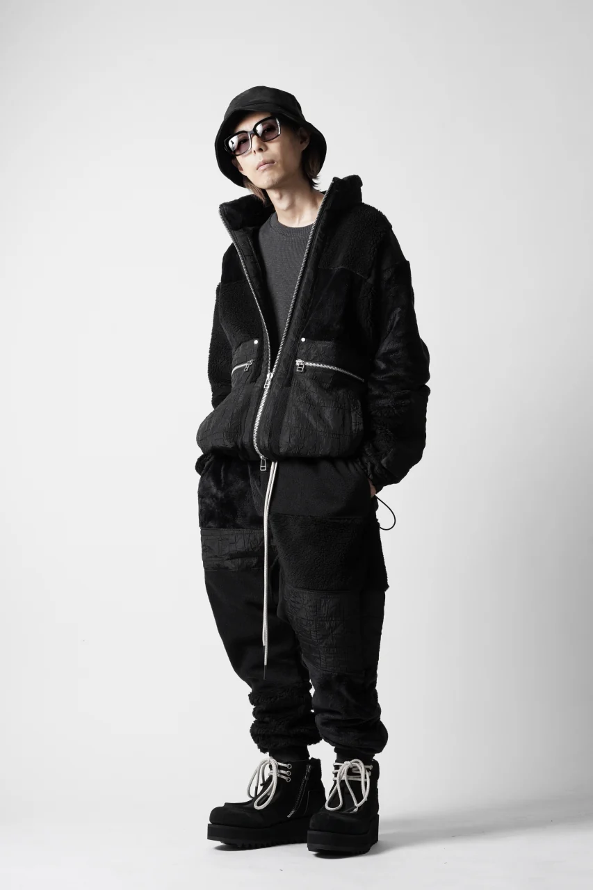 A.F ARTEFACT MULTI PANELED FLEECE TRACK JACKET (BLACK) - Image 15