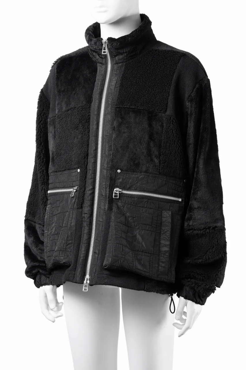 A.F ARTEFACT MULTI PANELED FLEECE TRACK JACKET (BLACK) - Image 2