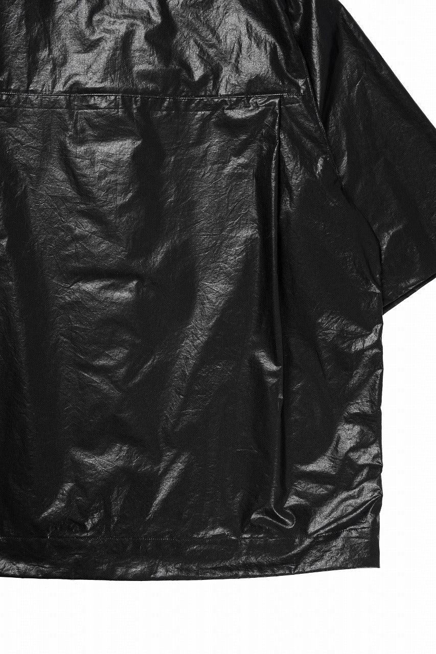 A.F ARTEFACT NO COLLAR SHIRT / COATING COTTON (BLACK) - Image 10