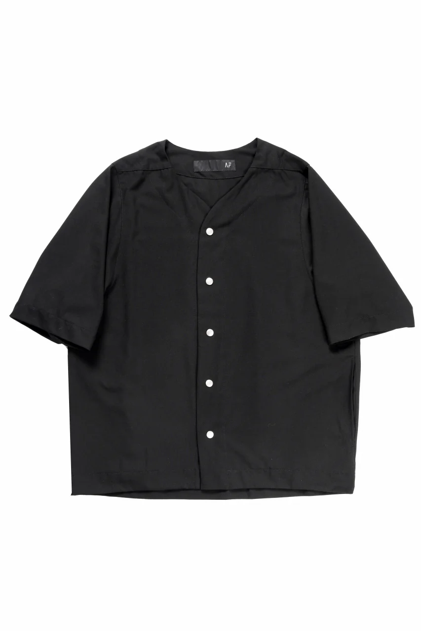 A.F ARTEFACT NO COLLAR SHIRT / TROPICAL WOOL (BLACK)