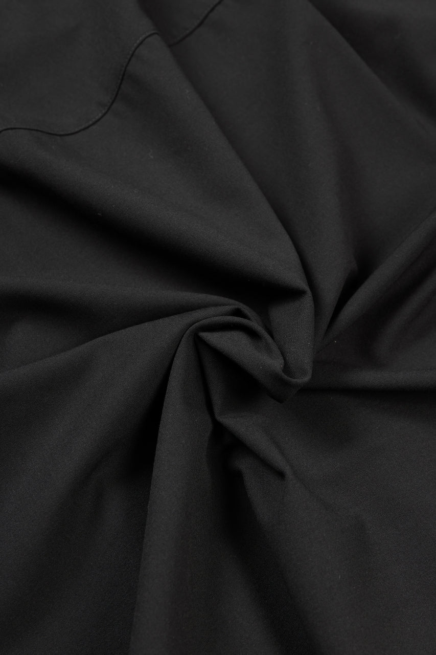 A.F ARTEFACT NO COLLAR SHIRT / TROPICAL WOOL (BLACK) - Image 11
