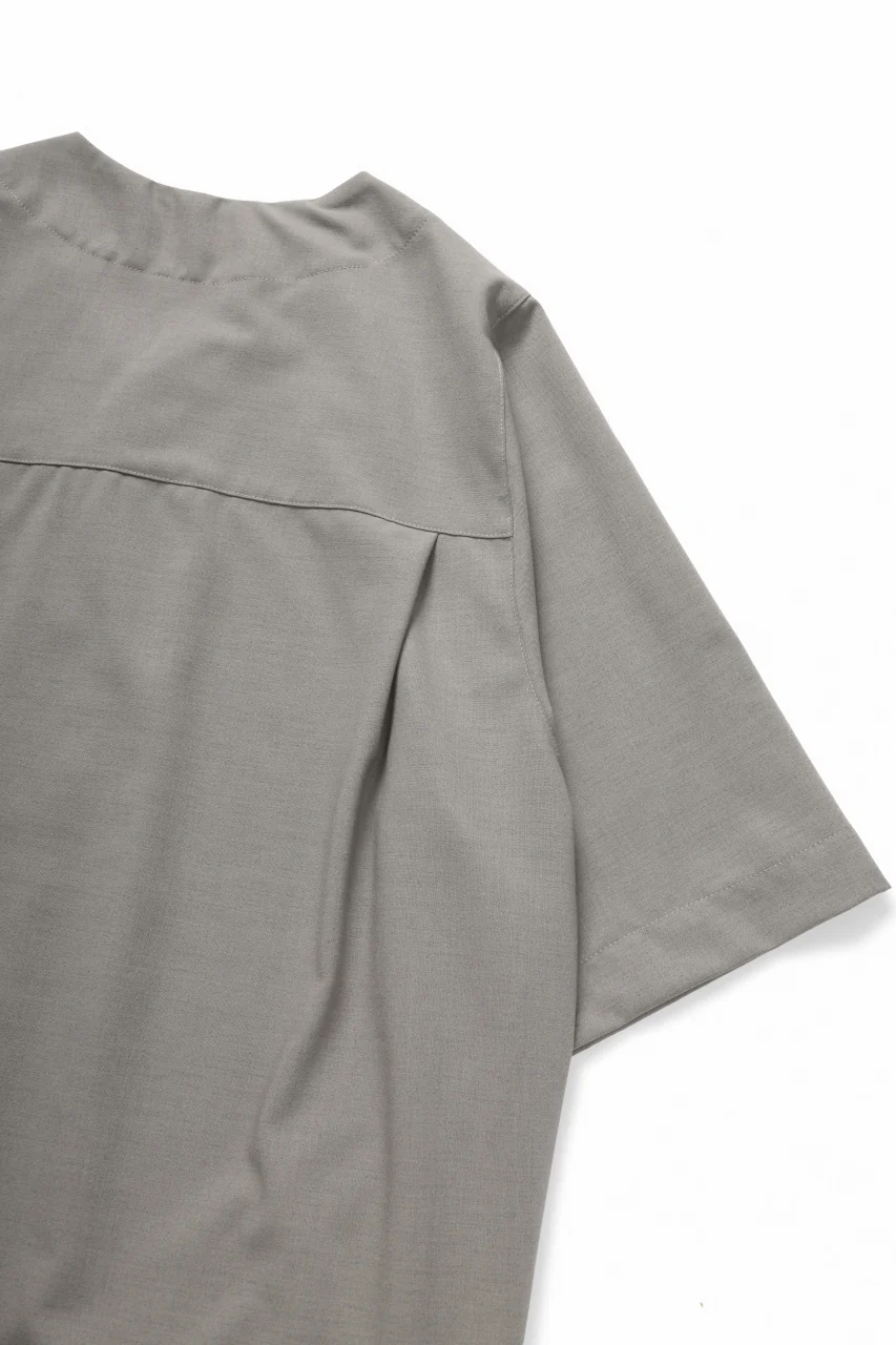 A.F ARTEFACT NO COLLAR SHIRT / TROPICAL WOOL (LIGHT BEIGE) - Image 10