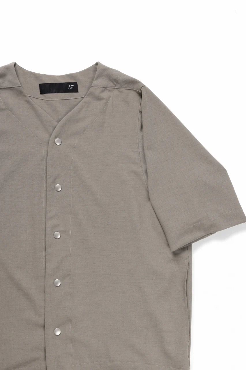 A.F ARTEFACT NO COLLAR SHIRT / TROPICAL WOOL (LIGHT BEIGE) - Image 6