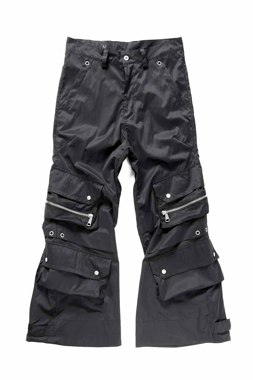 A.F ARTEFACT NYLON CARGO BAGGY PANTS (BLACK) - Image 3