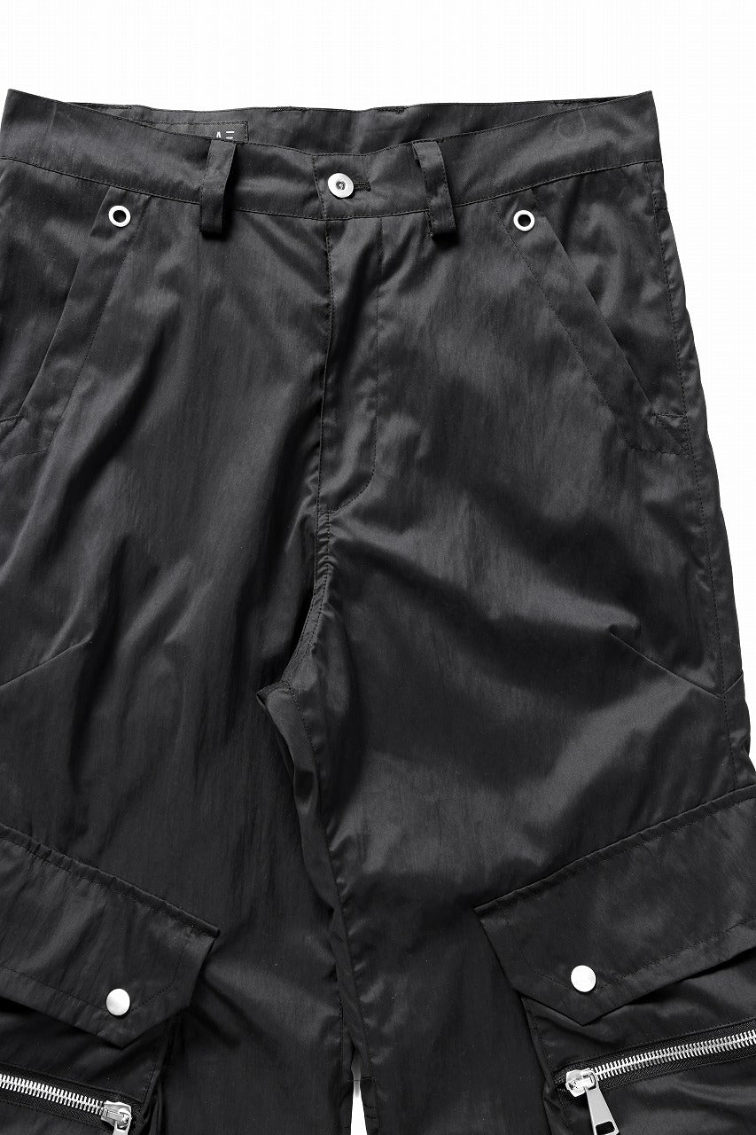 A.F ARTEFACT NYLON CARGO BAGGY PANTS (BLACK) - Image 7