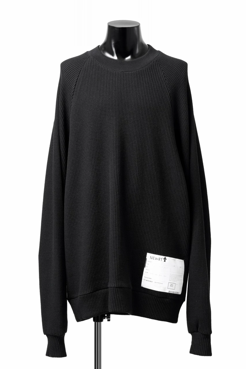 A.F ARTEFACT OVER SIZED DOLMAN LONG PULL OVER / WAFFLE COTTON JERSEY (BLACK)