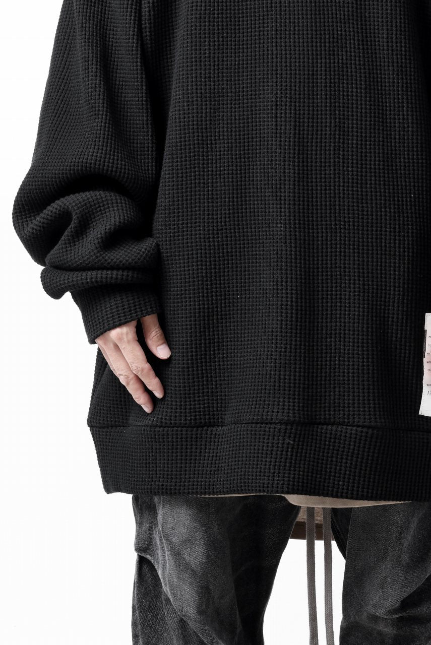 A.F ARTEFACT OVER SIZED DOLMAN LONG PULL OVER / WAFFLE COTTON JERSEY (BLACK) - Image 10