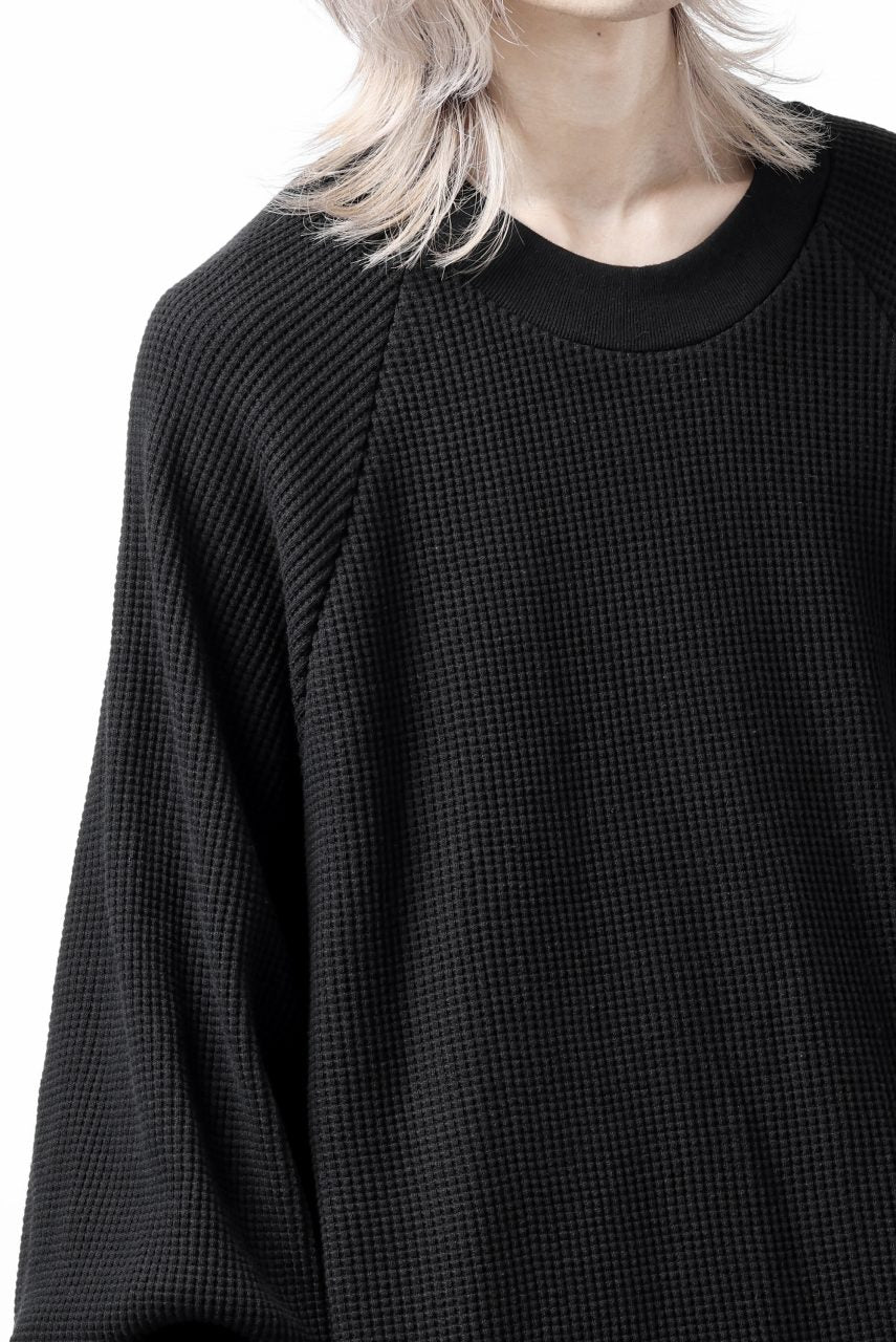 A.F ARTEFACT OVER SIZED DOLMAN LONG PULL OVER / WAFFLE COTTON JERSEY (BLACK) - Image 11