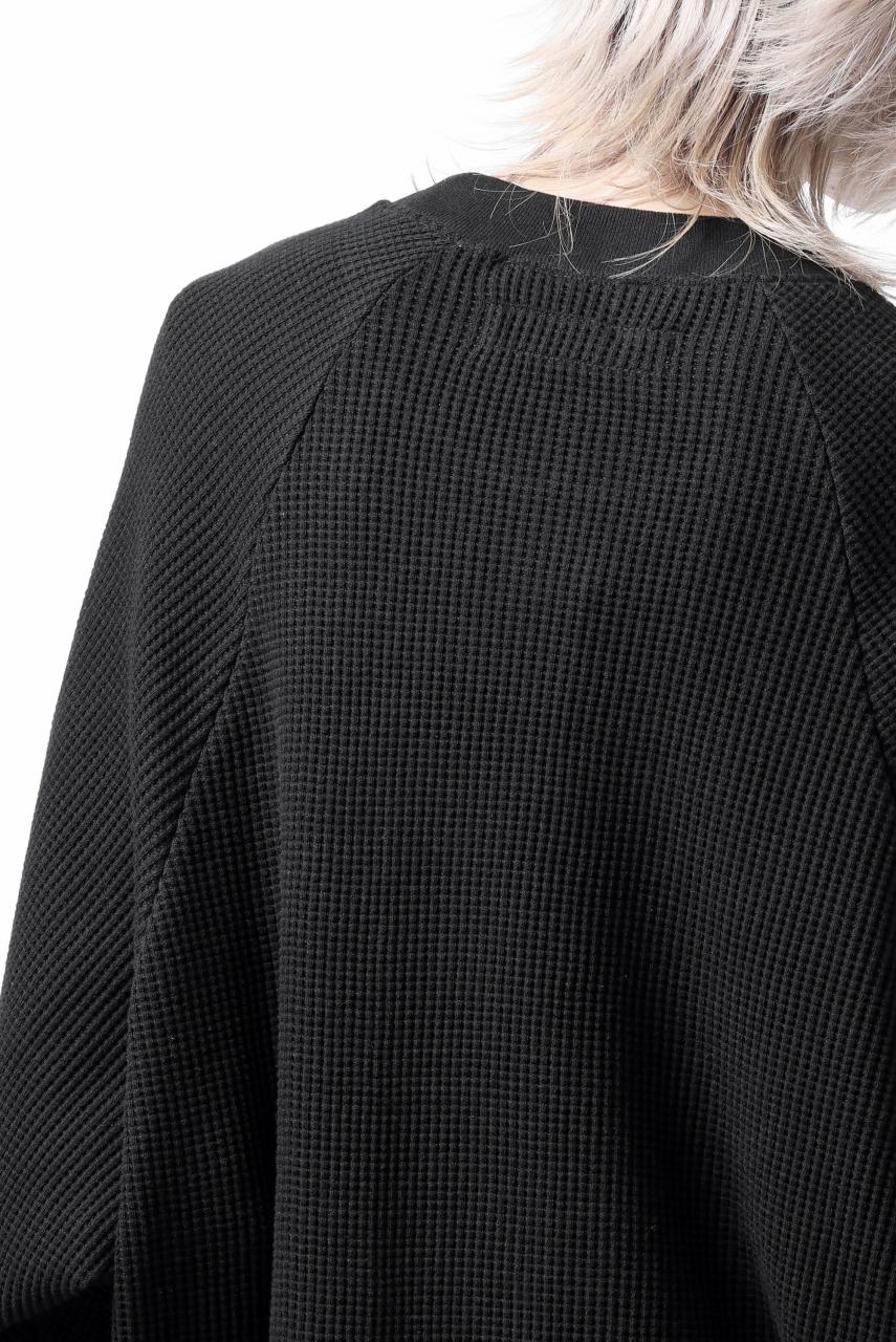 A.F ARTEFACT OVER SIZED DOLMAN LONG PULL OVER / WAFFLE COTTON JERSEY (BLACK) - Image 12