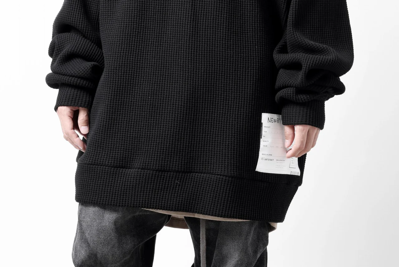 A.F ARTEFACT OVER SIZED DOLMAN LONG PULL OVER / WAFFLE COTTON JERSEY (BLACK) - Image 13
