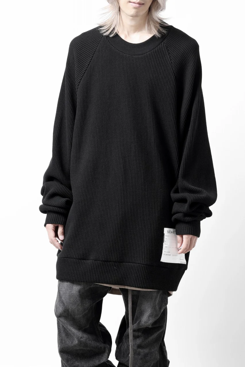 A.F ARTEFACT OVER SIZED DOLMAN LONG PULL OVER / WAFFLE COTTON JERSEY (BLACK) - Image 4