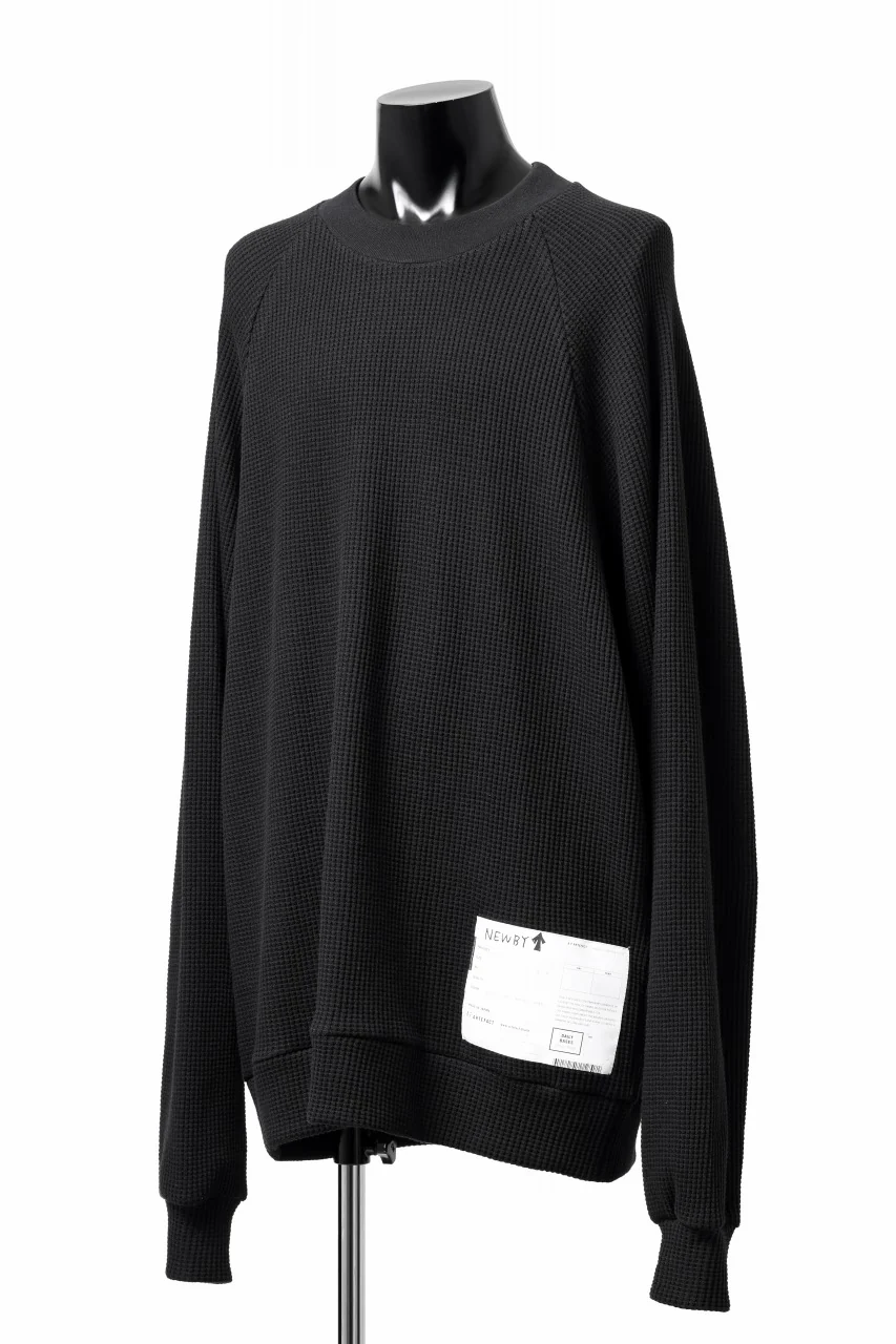 A.F ARTEFACT OVER SIZED DOLMAN LONG PULL OVER / WAFFLE COTTON JERSEY (BLACK) - Image 6
