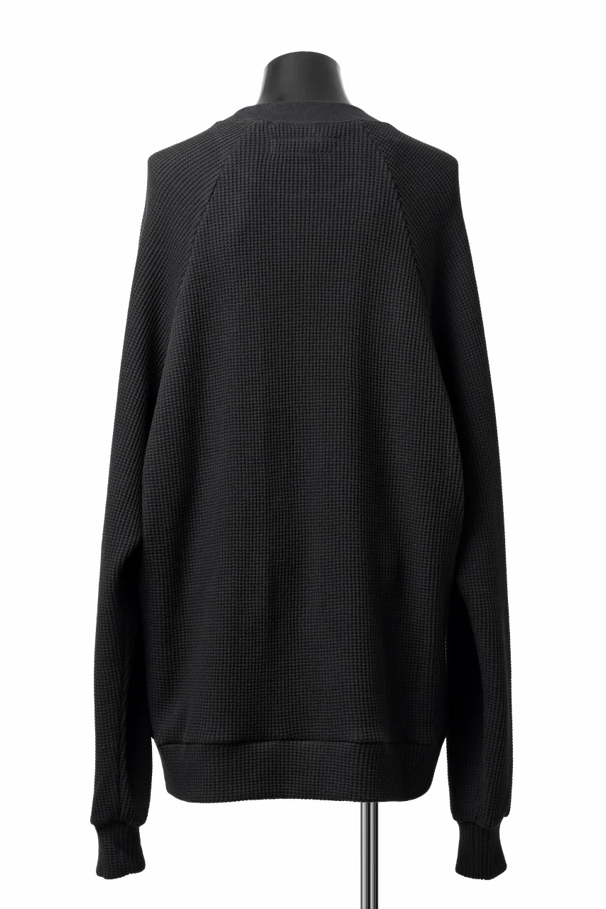 A.F ARTEFACT OVER SIZED DOLMAN LONG PULL OVER / WAFFLE COTTON JERSEY (BLACK) - Image 8