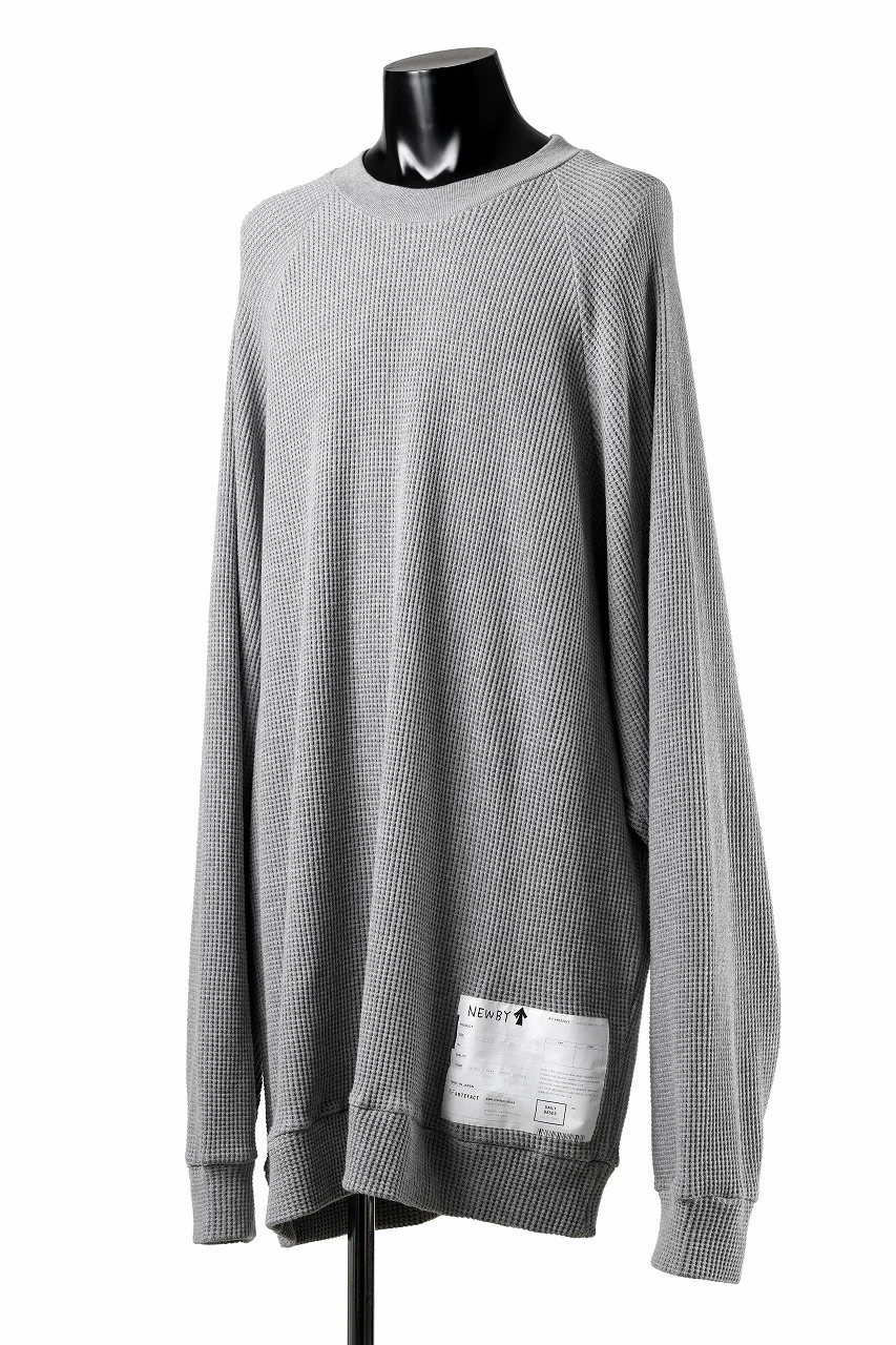 A.F ARTEFACT OVER SIZED DOLMAN LONG PULL OVER / WAFFLE COTTON JERSEY (GREY) - Image 2