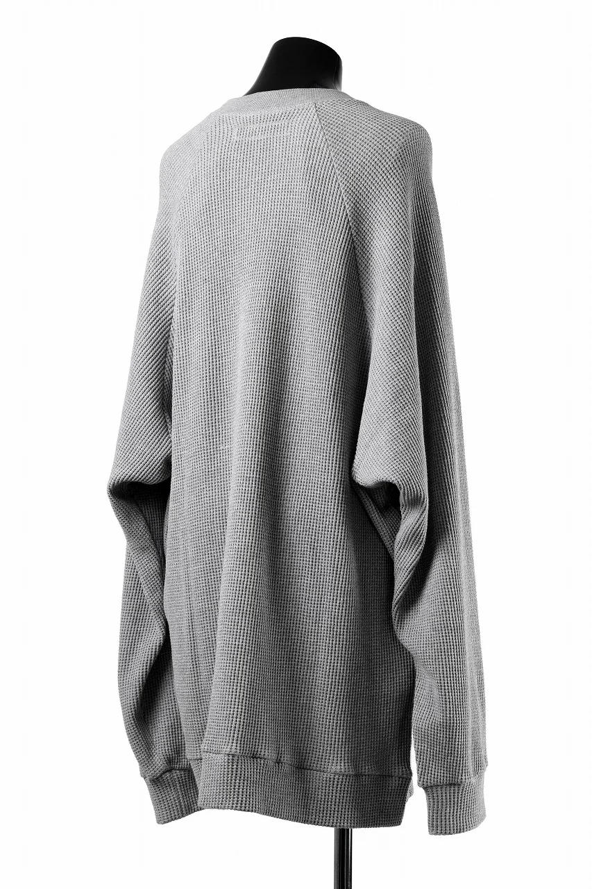 A.F ARTEFACT OVER SIZED DOLMAN LONG PULL OVER / WAFFLE COTTON JERSEY (GREY) - Image 5