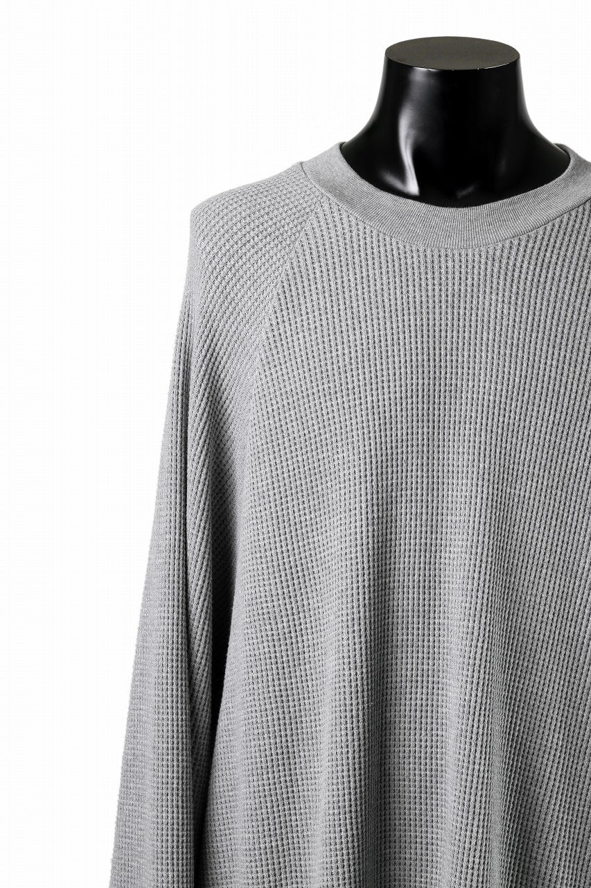A.F ARTEFACT OVER SIZED DOLMAN LONG PULL OVER / WAFFLE COTTON JERSEY (GREY) - Image 6
