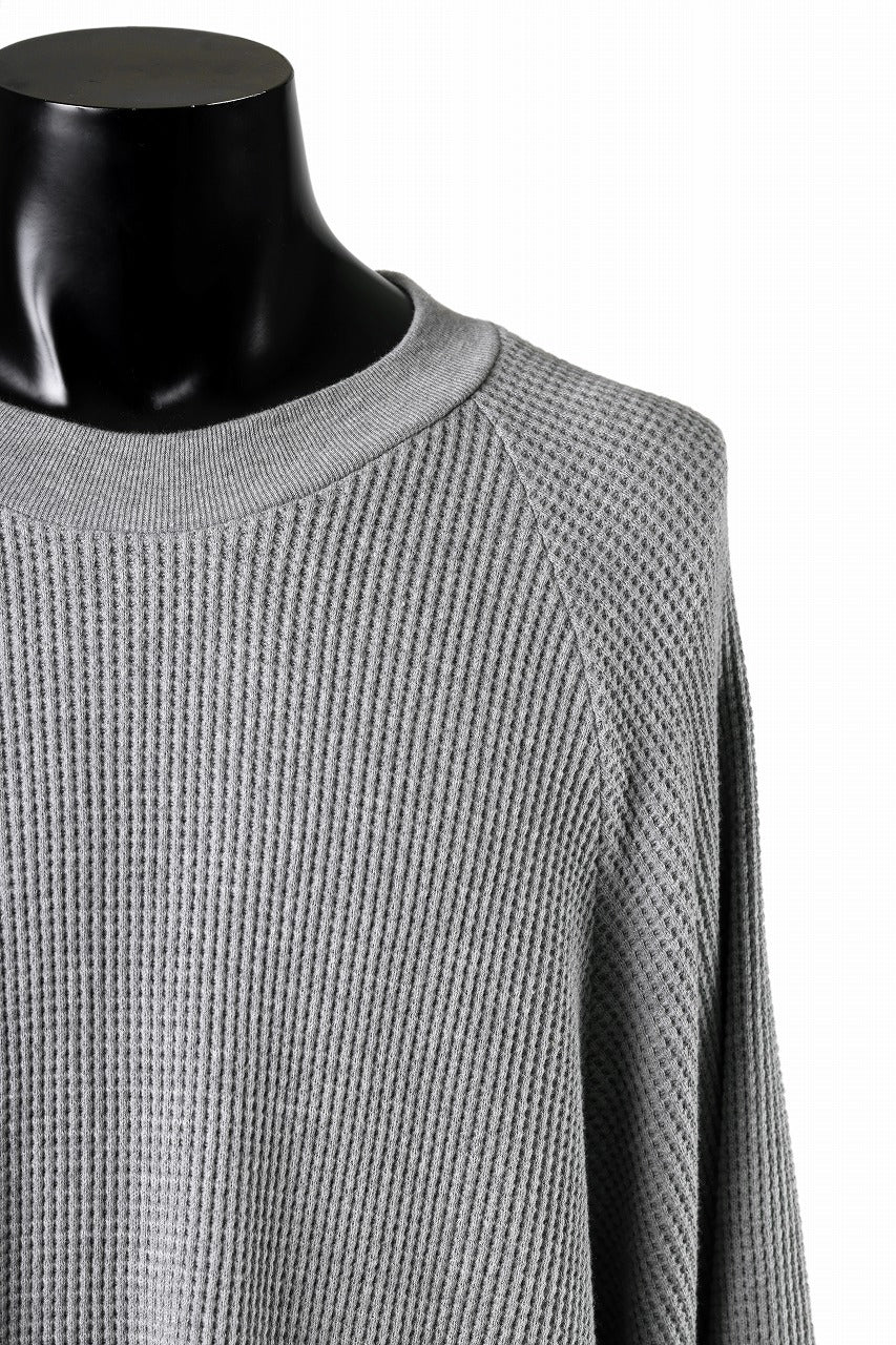 A.F ARTEFACT OVER SIZED DOLMAN LONG PULL OVER / WAFFLE COTTON JERSEY (GREY) - Image 7