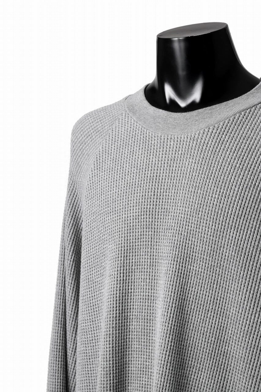 A.F ARTEFACT OVER SIZED DOLMAN LONG PULL OVER / WAFFLE COTTON JERSEY (GREY) - Image 9