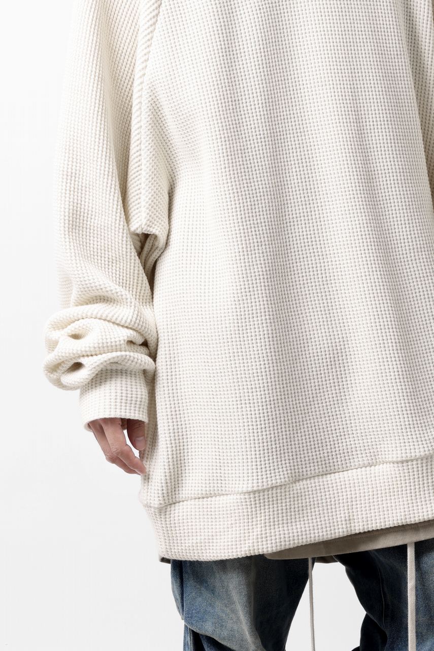 A.F ARTEFACT OVER SIZED DOLMAN LONG PULL OVER / WAFFLE COTTON JERSEY (IVORY) - Image 12