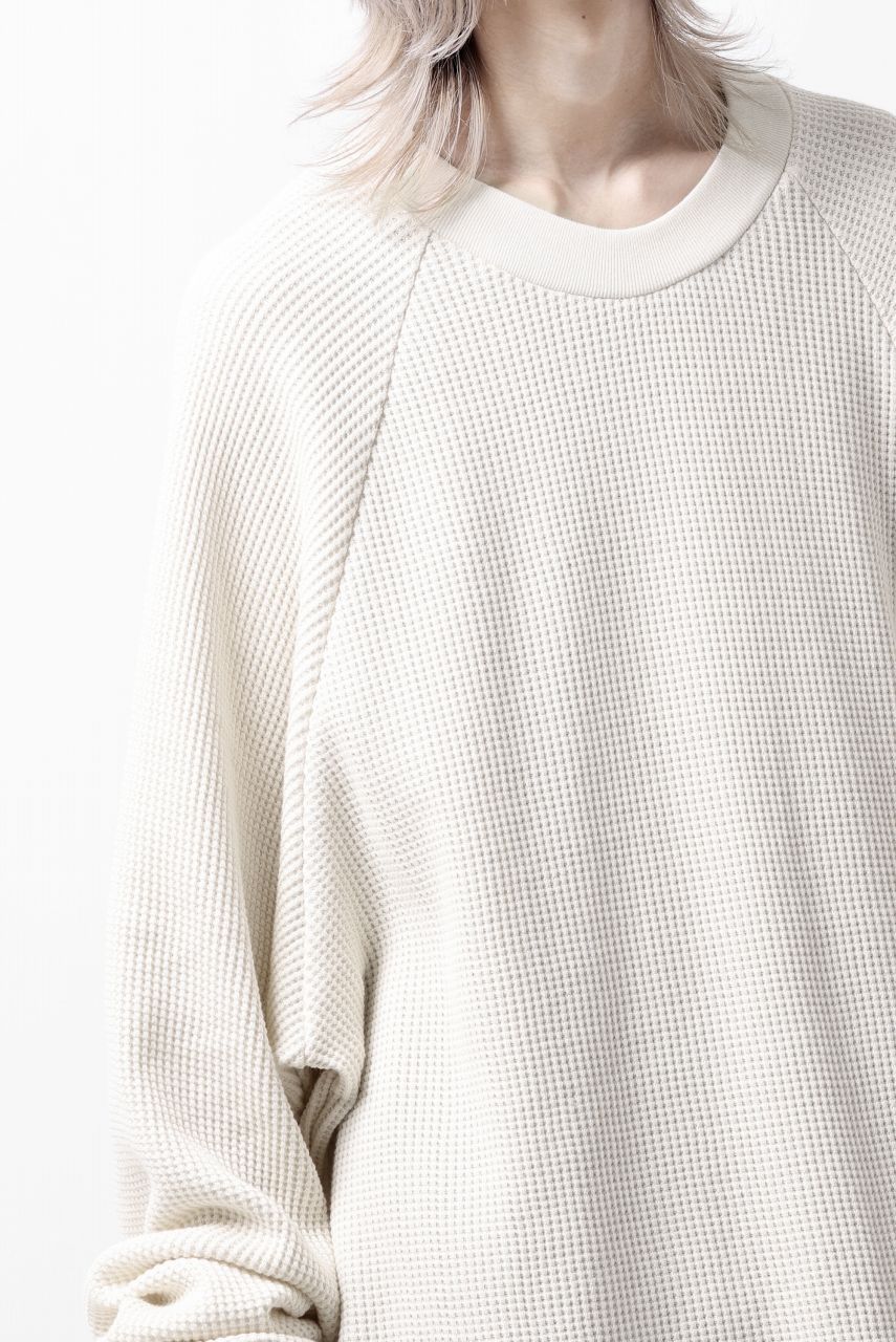 A.F ARTEFACT OVER SIZED DOLMAN LONG PULL OVER / WAFFLE COTTON JERSEY (IVORY) - Image 13