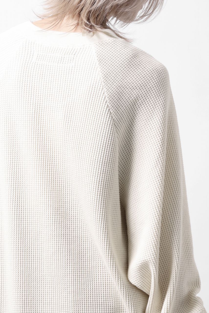 A.F ARTEFACT OVER SIZED DOLMAN LONG PULL OVER / WAFFLE COTTON JERSEY (IVORY) - Image 14