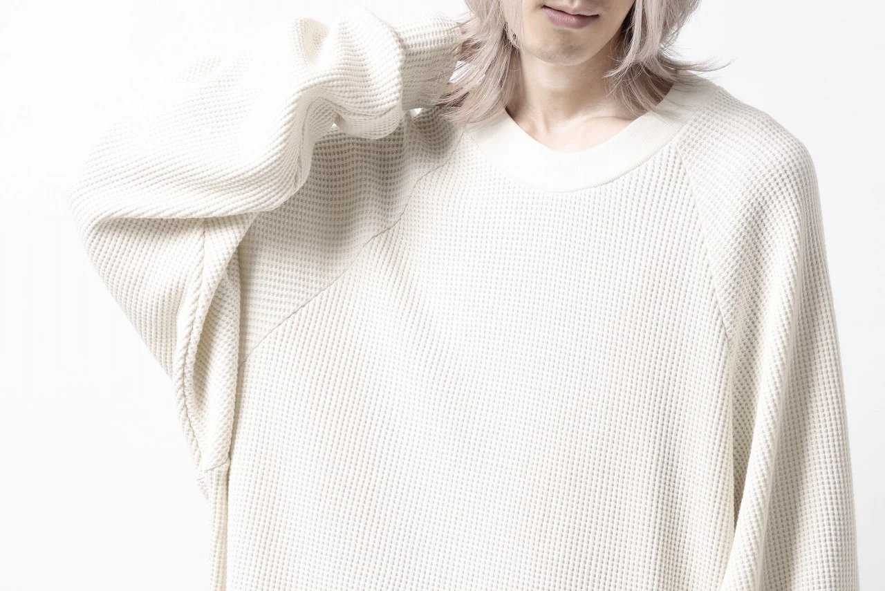 A.F ARTEFACT OVER SIZED DOLMAN LONG PULL OVER / WAFFLE COTTON JERSEY (IVORY) - Image 16