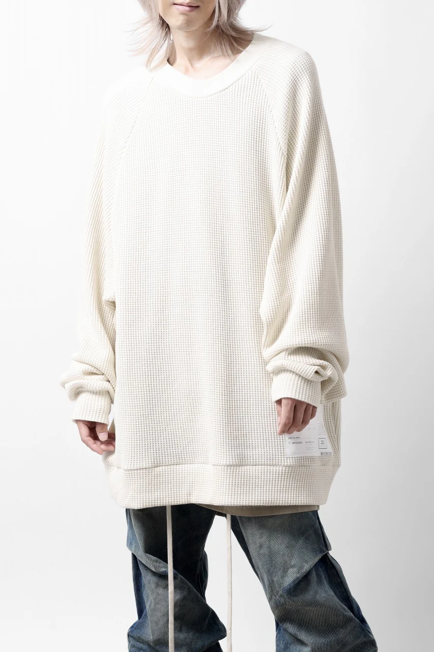 A.F ARTEFACT OVER SIZED DOLMAN LONG PULL OVER / WAFFLE COTTON JERSEY (IVORY) - Image 5
