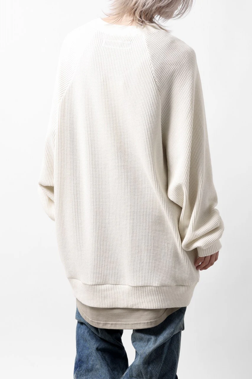 A.F ARTEFACT OVER SIZED DOLMAN LONG PULL OVER / WAFFLE COTTON JERSEY (IVORY) - Image 7