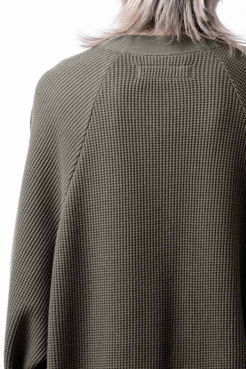 A.F ARTEFACT OVER SIZED DOLMAN LONG PULL OVER / WAFFLE COTTON JERSEY (KHAKI) - Image 14