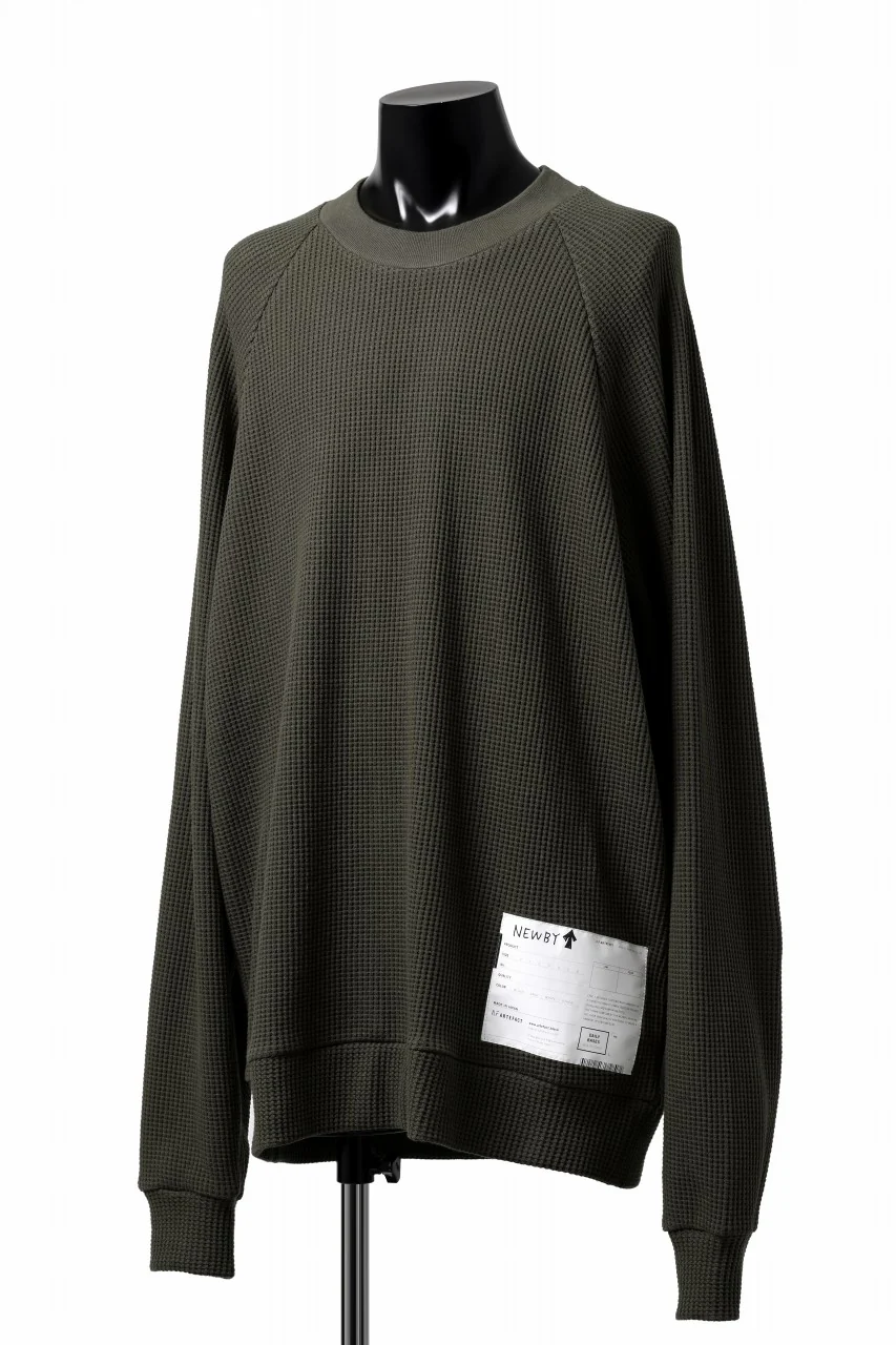 A.F ARTEFACT OVER SIZED DOLMAN LONG PULL OVER / WAFFLE COTTON JERSEY (KHAKI) - Image 2